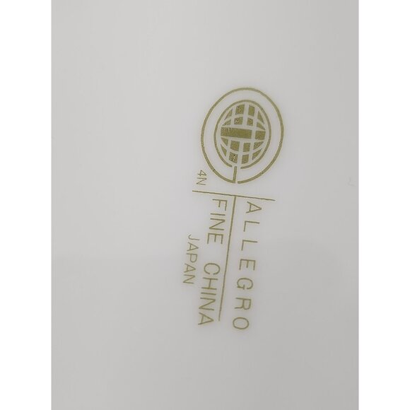 VTG Allegro Porcelain White Green Floral Vegetable Serving Dish Gold Trim Lidded - Picture 10 of 12